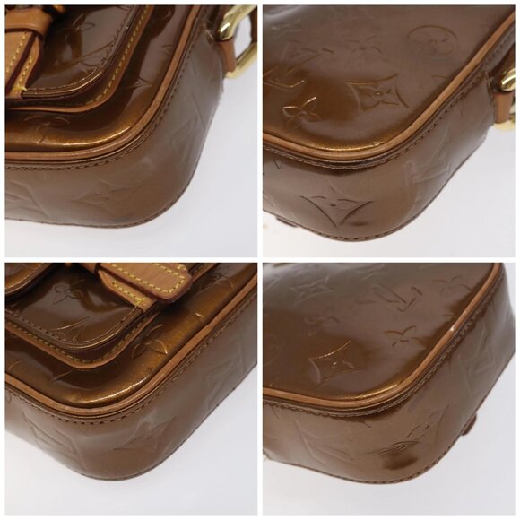 LOUIS VUITTON Monogram Vernis Christie PM Shoulder Bag Bronze M91111 Auth 130923 - Picture 16 of 16